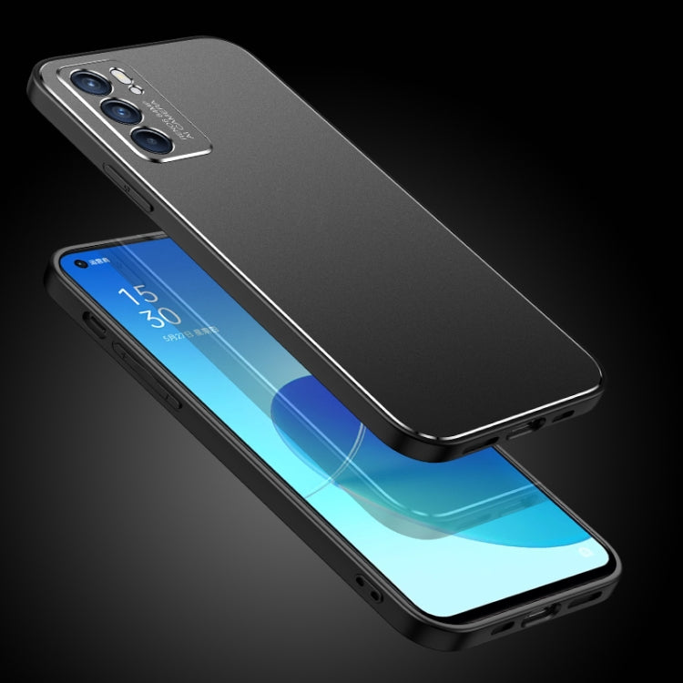 For OPPO Reno6 Pro Cool Frosted Metal TPU Shockproof Case