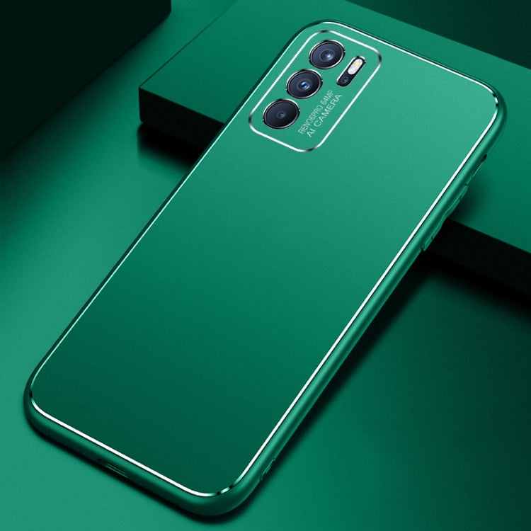 For OPPO Reno6 Pro Cool Frosted Metal TPU Shockproof Case