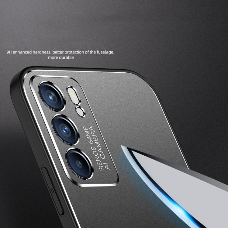 For OPPO Reno6 Pro Cool Frosted Metal TPU Shockproof Case