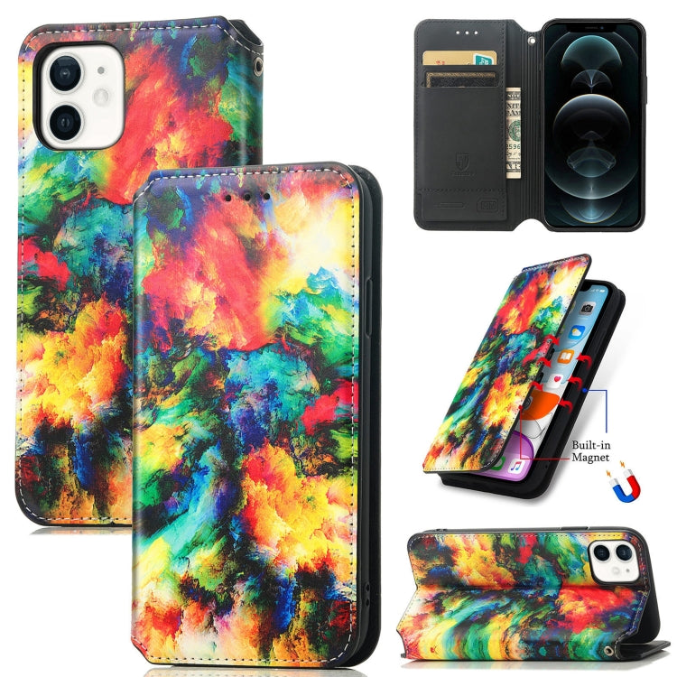 For iPhone 12 mini Colorful Magnetic Horizontal Flip PU Leather Case with Holder & Card Slot & Wallet