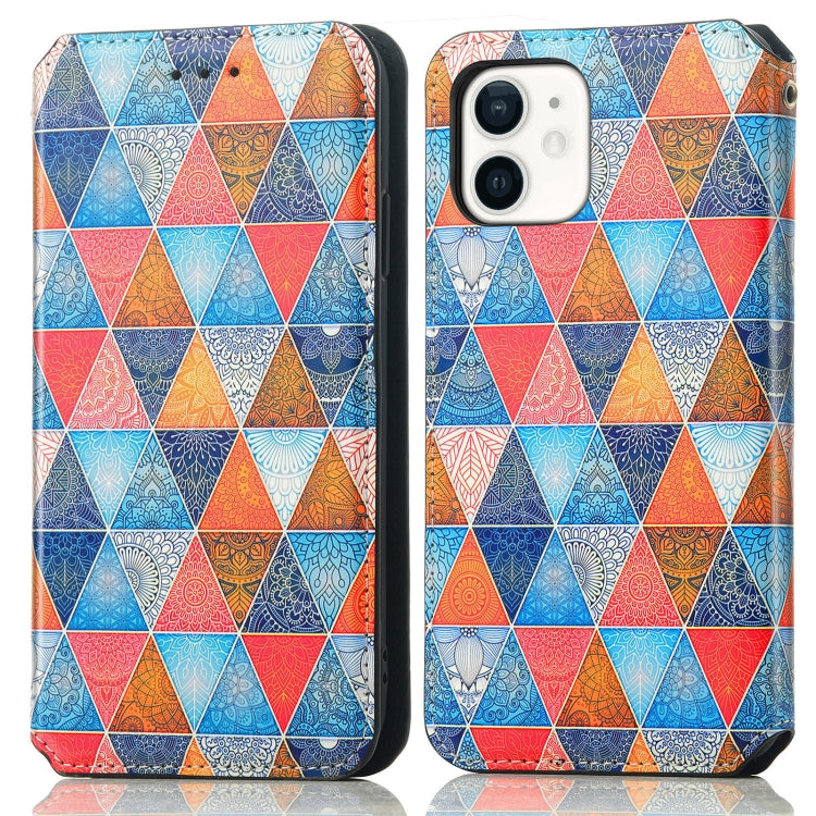 For iPhone 12 mini Colorful Magnetic Horizontal Flip PU Leather Case with Holder & Card Slot & Wallet