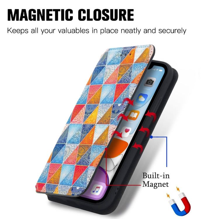 For iPhone 12 mini Colorful Magnetic Horizontal Flip PU Leather Case with Holder & Card Slot & Wallet