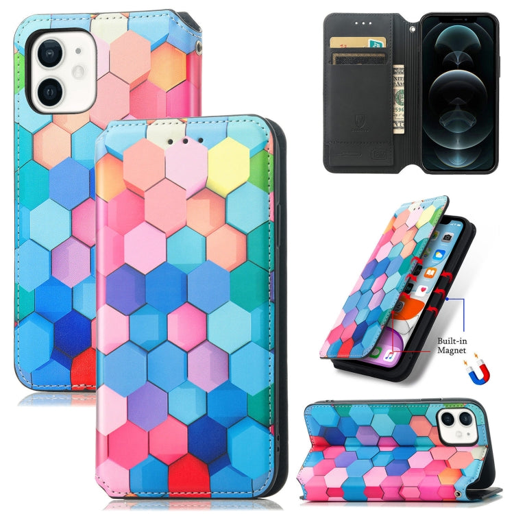 For iPhone 12 mini Colorful Magnetic Horizontal Flip PU Leather Case with Holder & Card Slot & Wallet