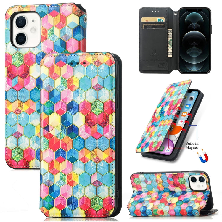 For iPhone 12 mini Colorful Magnetic Horizontal Flip PU Leather Case with Holder & Card Slot & Wallet