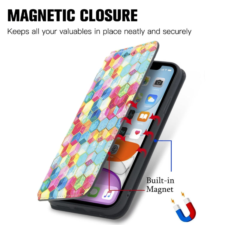 For iPhone 12 mini Colorful Magnetic Horizontal Flip PU Leather Case with Holder & Card Slot & Wallet
