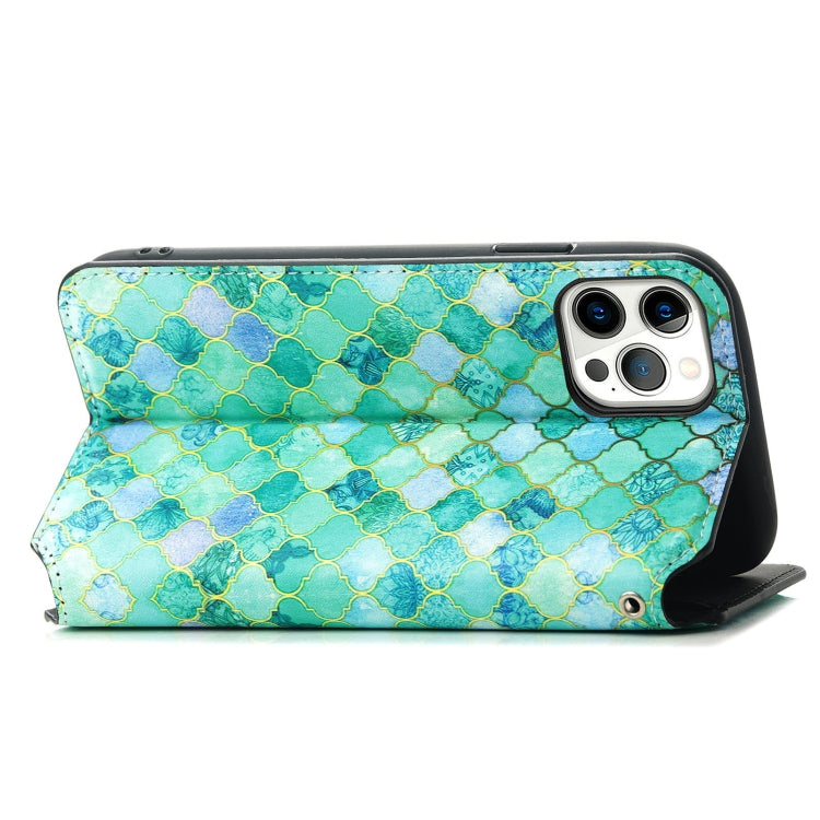 For iPhone 12 / 12 Pro Colorful Magnetic Horizontal Flip PU Leather Case with Holder & Card Slot & Wallet