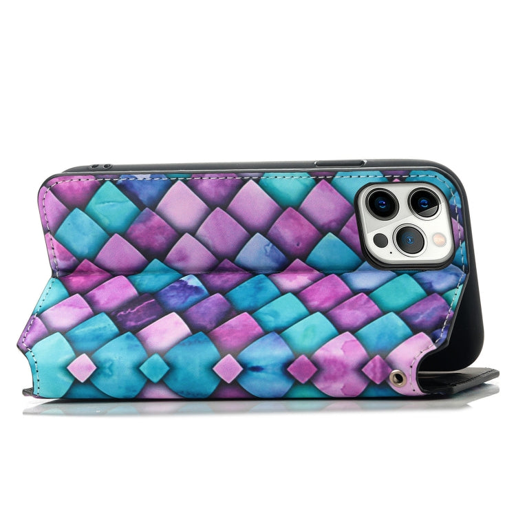 For iPhone 12 Pro Max Colorful Magnetic Horizontal Flip PU Leather Case with Holder & Card Slot & Wallet