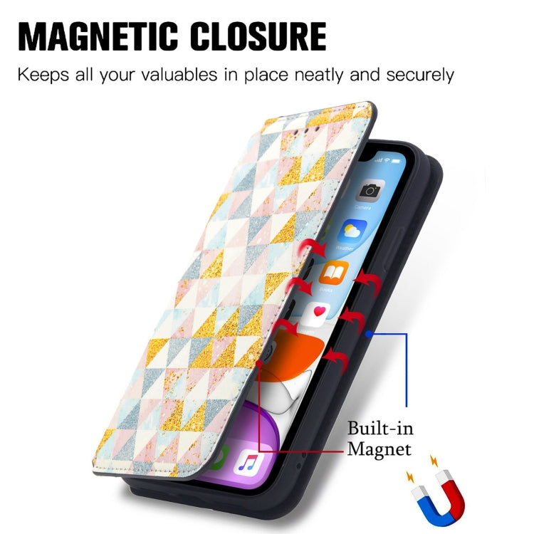 For iPhone 12 Pro Max Colorful Magnetic Horizontal Flip PU Leather Case with Holder & Card Slot & Wallet