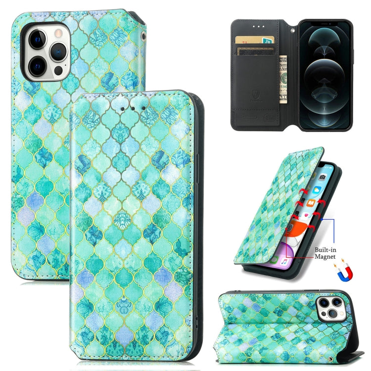 For iPhone 12 Pro Max Colorful Magnetic Horizontal Flip PU Leather Case with Holder & Card Slot & Wallet