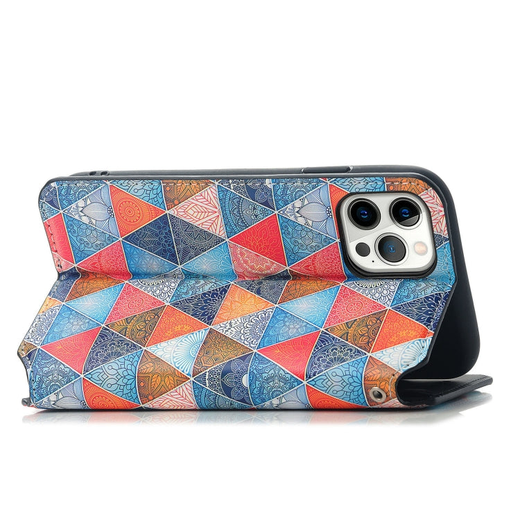 For iPhone 12 Pro Max Colorful Magnetic Horizontal Flip PU Leather Case with Holder & Card Slot & Wallet