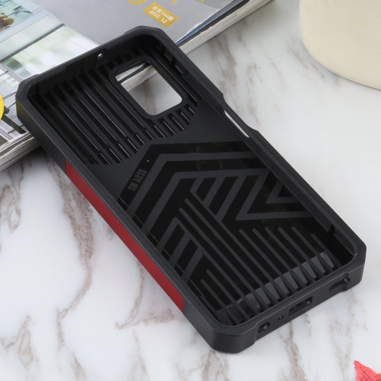 For Samsung Galaxy A03s 166.5mm EU/A02s 166.5mm US Sliding Camera Cover Design PC + TPU Shockproof Case with Ring Holder & Card Slot