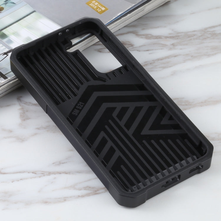 For Samsung Galaxy S21 5G Sliding Camera Cover Design PC + TPU Shockproof Case with Ring Holder & Card Slot