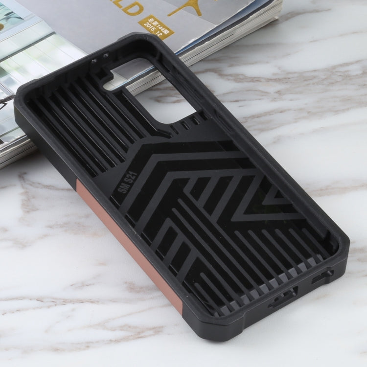 For Samsung Galaxy S21 5G Sliding Camera Cover Design PC + TPU Shockproof Case with Ring Holder & Card Slot