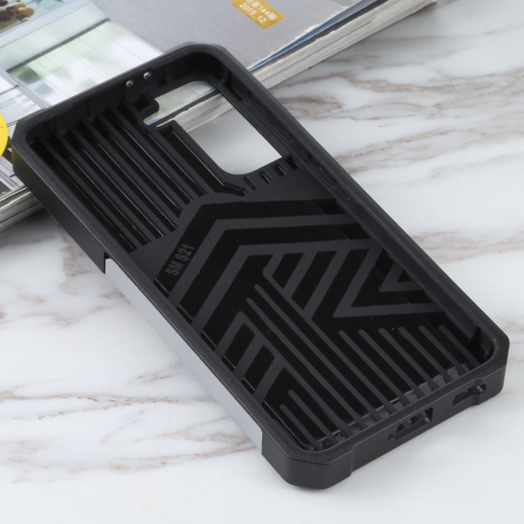 For Samsung Galaxy S21 5G Sliding Camera Cover Design PC + TPU Shockproof Case with Ring Holder & Card Slot