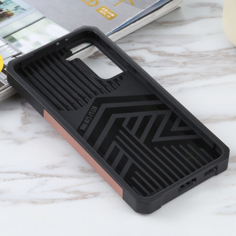 For Samsung Galaxy S21+ 5G Sliding Camera Cover Design PC + TPU Shockproof Case with Ring Holder & Card Slot