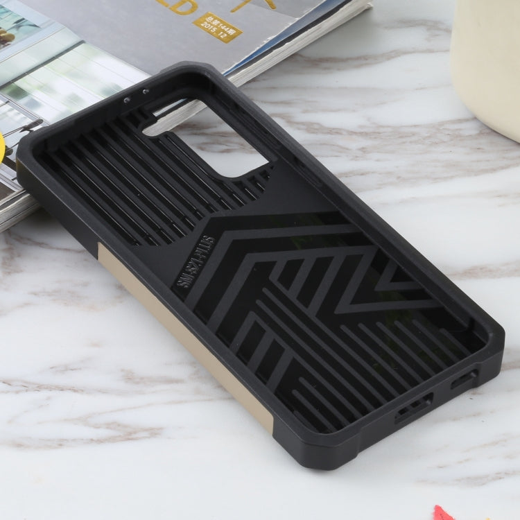 For Samsung Galaxy S21+ 5G Sliding Camera Cover Design PC + TPU Shockproof Case with Ring Holder & Card Slot