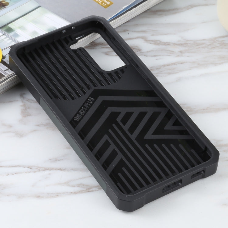 For Samsung Galaxy S21+ 5G Sliding Camera Cover Design PC + TPU Shockproof Case with Ring Holder & Card Slot