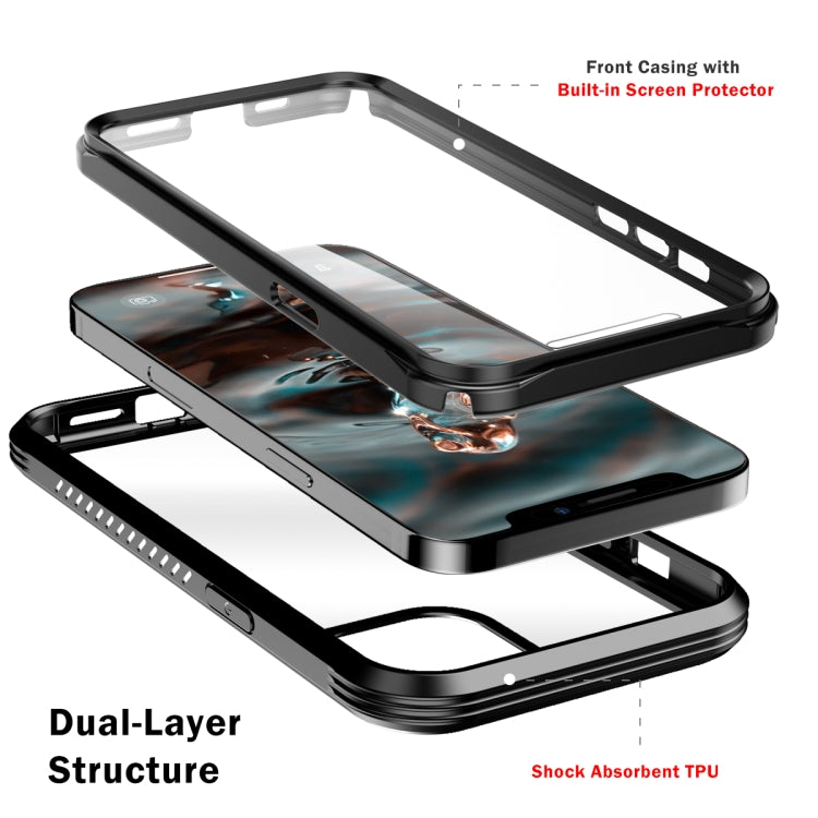 For iPhone 12 / 12 Pro C1 2 in 1 Shockproof TPU + PC Protective Case with PET Screen Protector