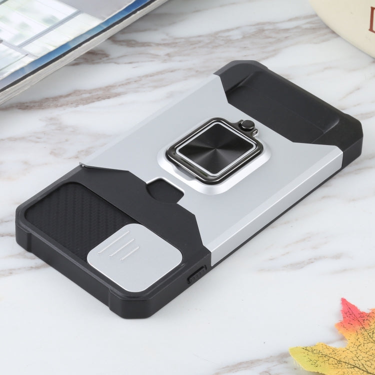 Sliding Camera Cover Design PC + TPU Shockproof Case with Ring Holder & Card Slot For iPhone 8 Plus / 7 Plus / 6s Plus / 6 Plus
