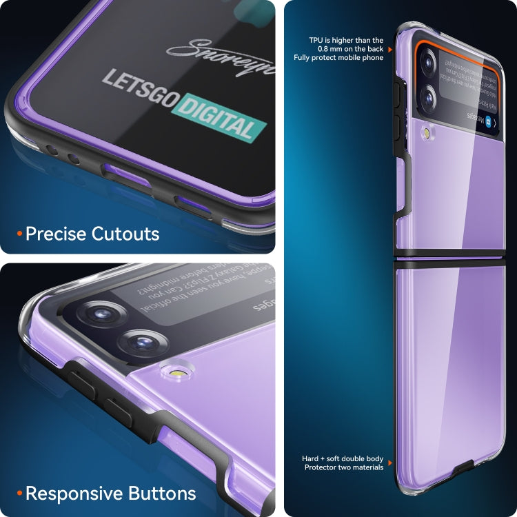 For Samsung Galaxy Z Flip3 5G Simple All-inclusive Clear Crystal PC +TPU Shockproof Case