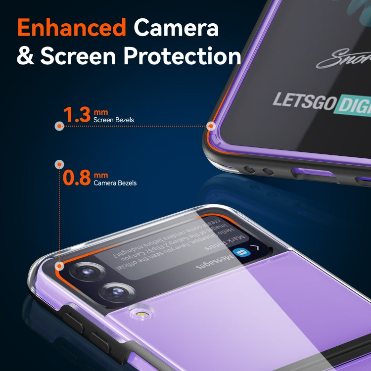 For Samsung Galaxy Z Flip3 5G Simple All-inclusive Clear Crystal PC +TPU Shockproof Case