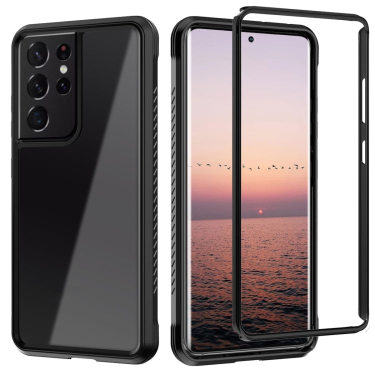 For Samsung Galaxy S21 Ultra 5G C1 2 in 1 Shockproof TPU + PC Protective Case with PET Screen Protector