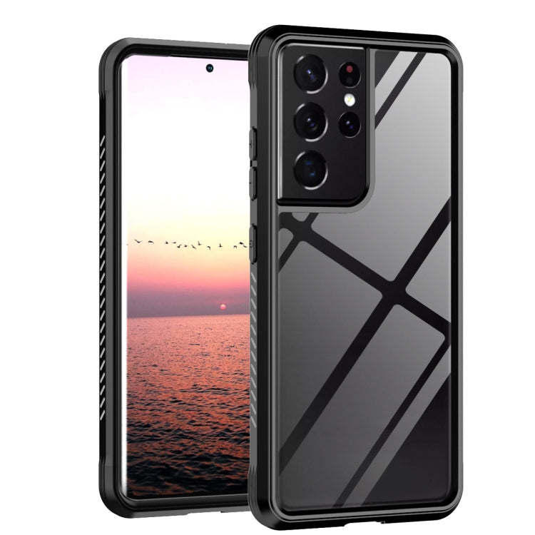 For Samsung Galaxy S21 Ultra 5G C1 2 in 1 Shockproof TPU + PC Protective Case with PET Screen Protector