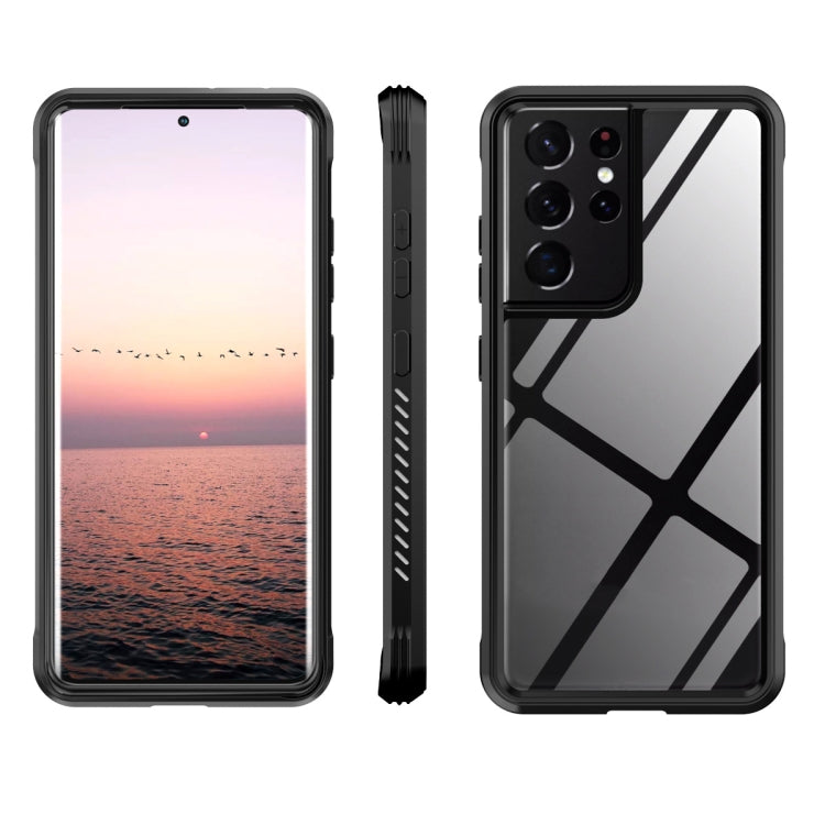 For Samsung Galaxy S21 Ultra 5G C1 2 in 1 Shockproof TPU + PC Protective Case with PET Screen Protector