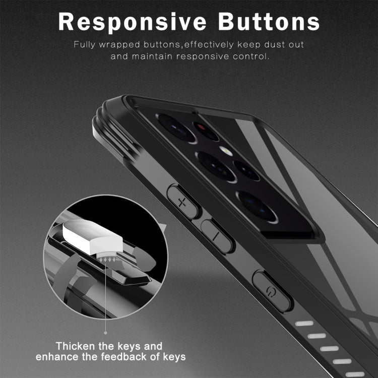 For Samsung Galaxy S21 Ultra 5G C1 2 in 1 Shockproof TPU + PC Protective Case with PET Screen Protector