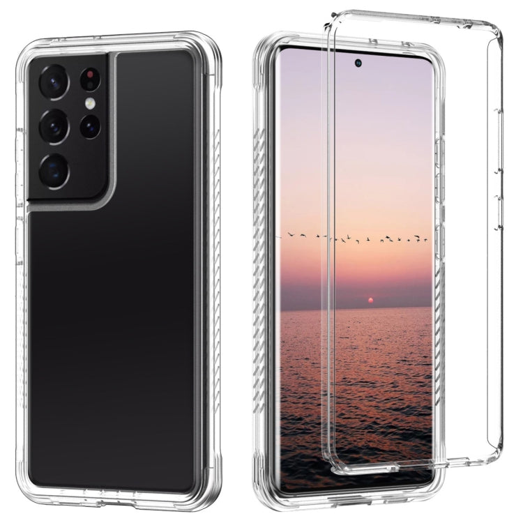 For Samsung Galaxy S21 Ultra 5G C1 2 in 1 Shockproof TPU + PC Protective Case with PET Screen Protector