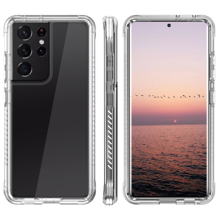 For Samsung Galaxy S21 Ultra 5G C1 2 in 1 Shockproof TPU + PC Protective Case with PET Screen Protector