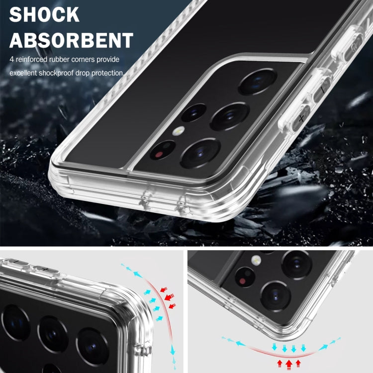 For Samsung Galaxy S21 Ultra 5G C1 2 in 1 Shockproof TPU + PC Protective Case with PET Screen Protector