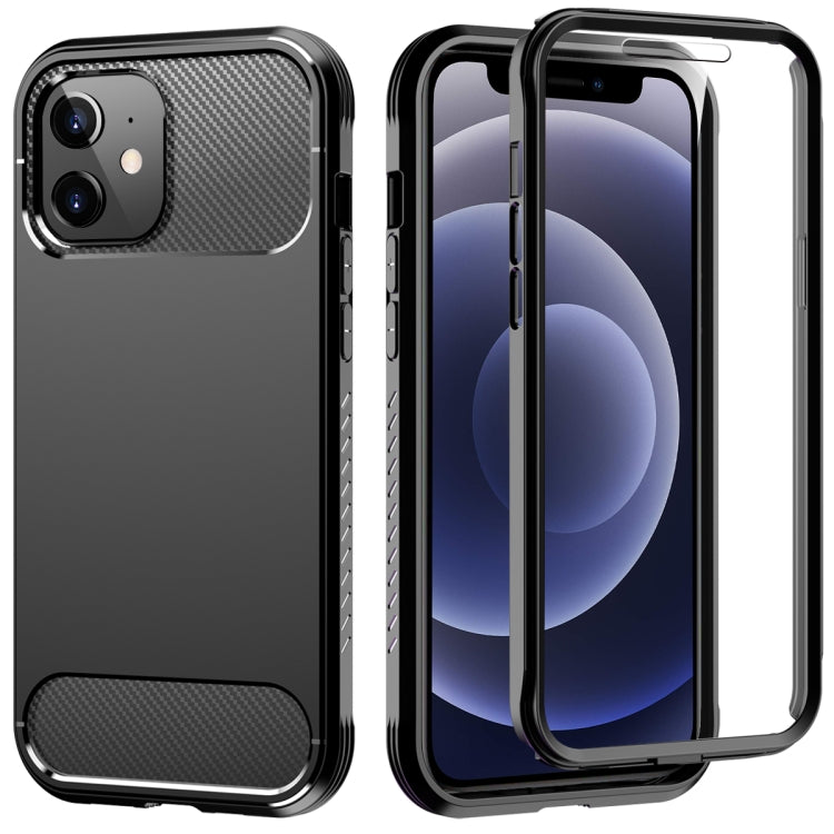 For iPhone 12 mini C2 2 in 1 Shockproof TPU + PC Protective Case with PET Screen Protector (Black)
