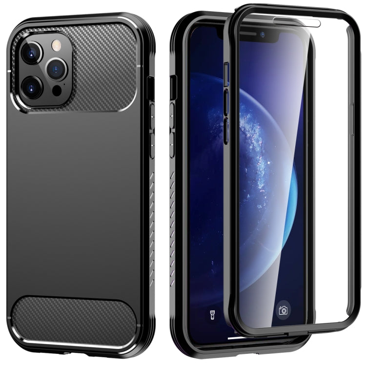 For iPhone 12 / 12 Pro C2 2 in 1 Shockproof TPU + PC Protective Case with PET Screen Protector(Black)