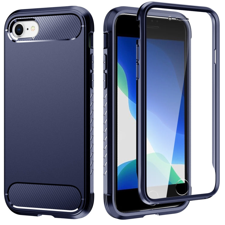 For iPhone SE 2022 / SE 2020 / 8 / 7 C2 2 in 1 Shockproof TPU + PC Protective Case with PET Screen Protector