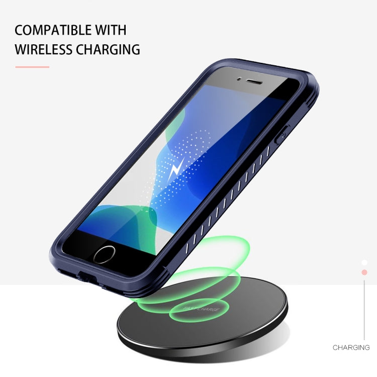 For iPhone SE 2022 / SE 2020 / 8 / 7 C2 2 in 1 Shockproof TPU + PC Protective Case with PET Screen Protector