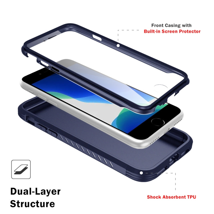 For iPhone SE 2022 / SE 2020 / 8 / 7 C2 2 in 1 Shockproof TPU + PC Protective Case with PET Screen Protector