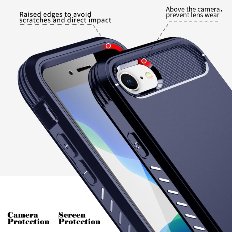 For iPhone SE 2022 / SE 2020 / 8 / 7 C2 2 in 1 Shockproof TPU + PC Protective Case with PET Screen Protector