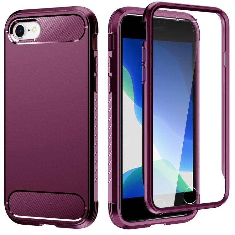 For iPhone SE 2022 / SE 2020 / 8 / 7 C2 2 in 1 Shockproof TPU + PC Protective Case with PET Screen Protector