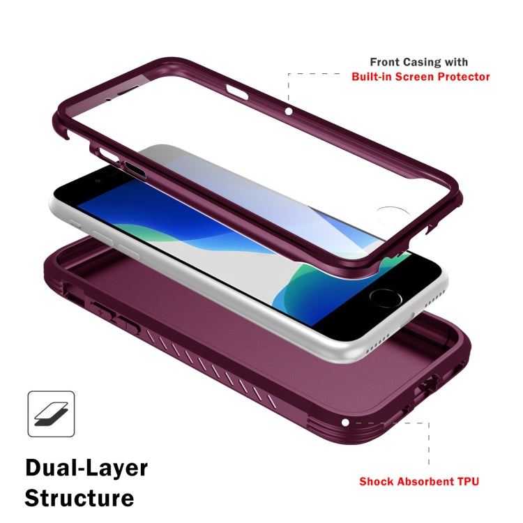 For iPhone SE 2022 / SE 2020 / 8 / 7 C2 2 in 1 Shockproof TPU + PC Protective Case with PET Screen Protector