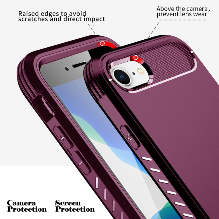 For iPhone SE 2022 / SE 2020 / 8 / 7 C2 2 in 1 Shockproof TPU + PC Protective Case with PET Screen Protector