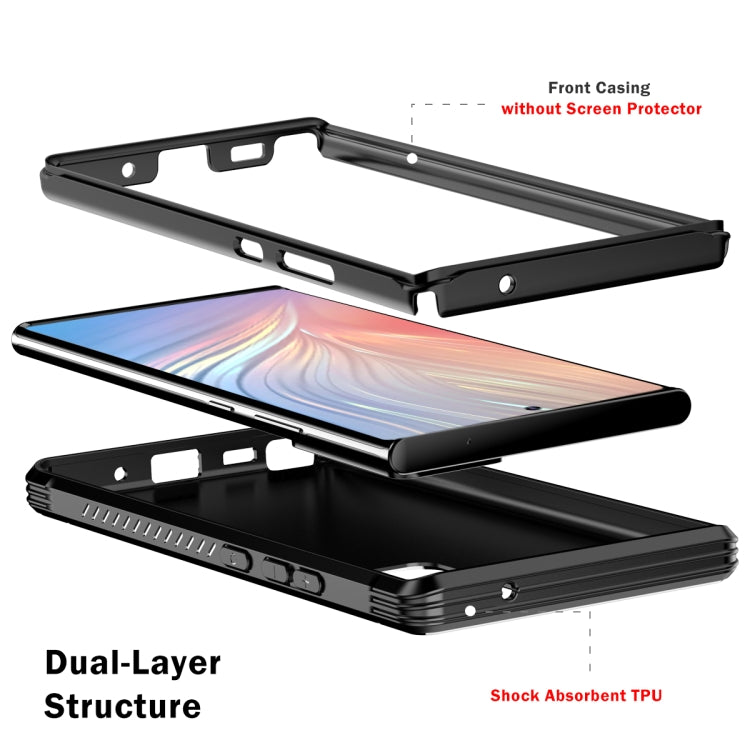 For Samsung Galaxy Note20 C2 2 in 1 Shockproof TPU + PC Protective Case with PET Screen Protector(Black)