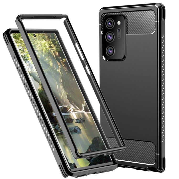 For Samsung Galaxy Note20 Ultra C2 2 in 1 Shockproof TPU + PC Protective Case with PET Screen Protector(Black)