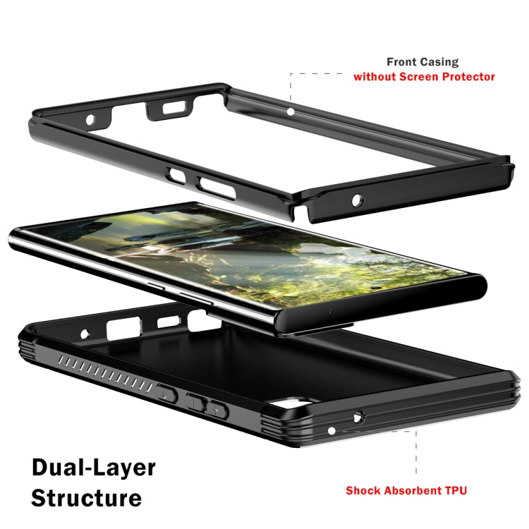 For Samsung Galaxy Note20 Ultra C2 2 in 1 Shockproof TPU + PC Protective Case with PET Screen Protector(Black)