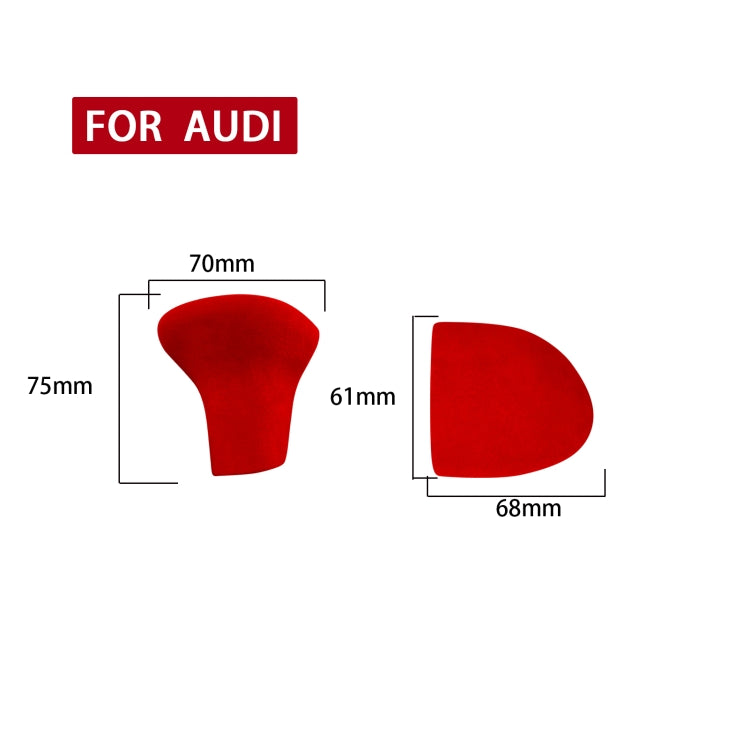 2 PCS / Set Car Suede Shift Knob Handle Cover for Audi A4/A5(2013-2016) &  A6(2009-2015) & Q5(2013-2018), Suitable for Left Driving