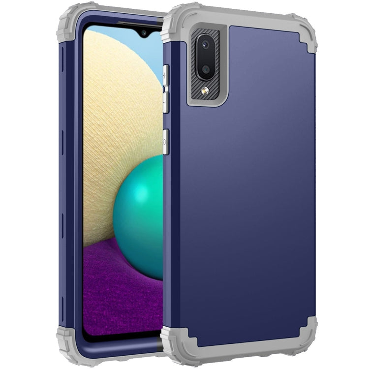 For Samsung Galaxy A02 3 in 1 Shockproof PC + Silicone Protective Case