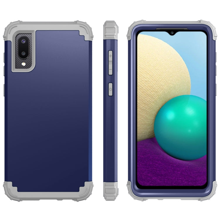 For Samsung Galaxy A02 3 in 1 Shockproof PC + Silicone Protective Case