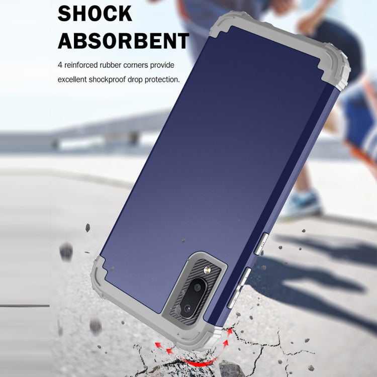 For Samsung Galaxy A02 3 in 1 Shockproof PC + Silicone Protective Case