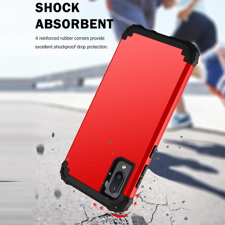 For Samsung Galaxy A02 3 in 1 Shockproof PC + Silicone Protective Case