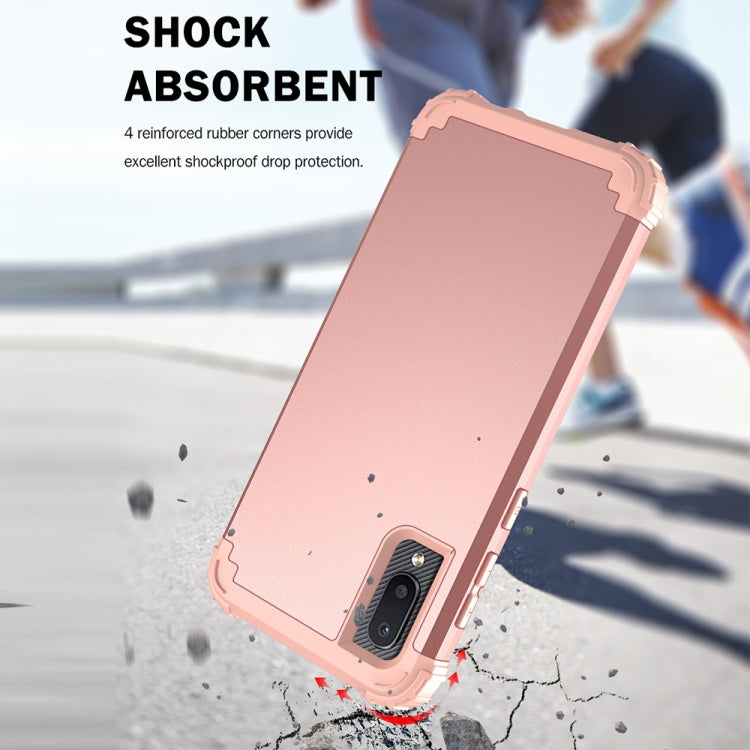 For Samsung Galaxy A02 3 in 1 Shockproof PC + Silicone Protective Case
